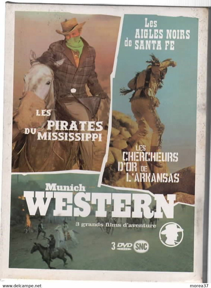 LES PIRATES DU MISSISSIPPI  Et LES CHERCHEURS D'OR DE L'ARKANSAS  Et MUNICH WESTERN      3 Films     C36 - Western