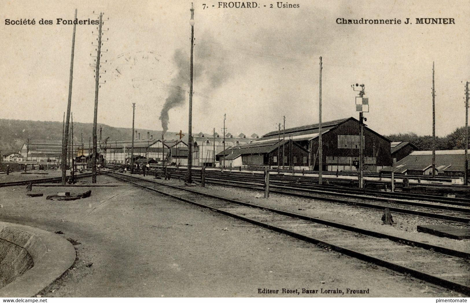 FROUARD USINES SOCIETE DES FONDERIES CHAUDRONNERIE J. MUNIER VOIES CHEMIN DE FER 1914 - Frouard