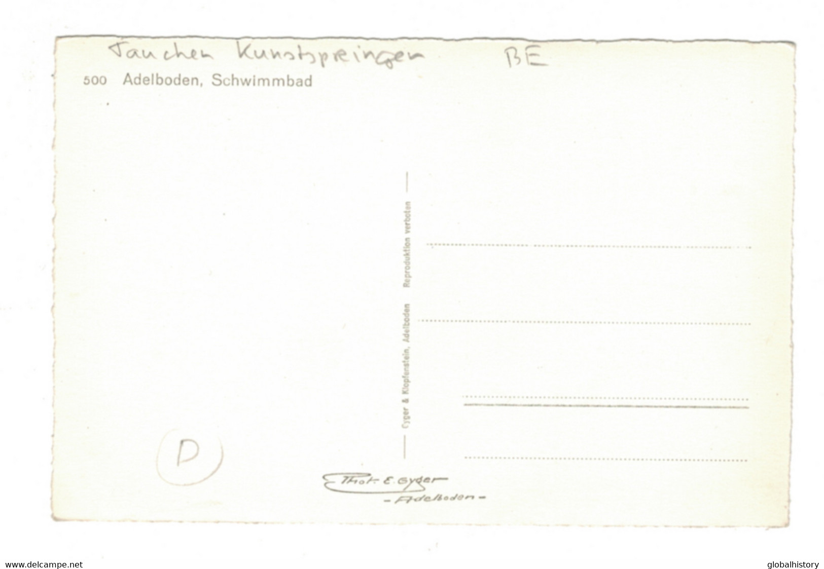 DH1300 - BE - ADELBODEN, SCHWIMMBAD - TAUCHER, KUNSTSPRINGEN - Adelboden