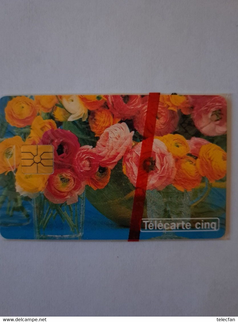 FRANCE PRIVEE GN61 5U FLEURS FLOWERS NSB MINT IN BLISTER COTE 20€ - 5 Eenheden