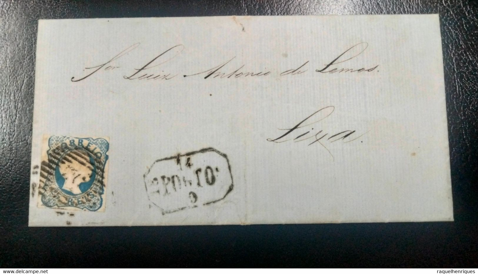 PORTUGAL LETTER - 1857 D. PEDRO V 25 REIS - PORTO (PLB#01-150) - Brieven En Documenten