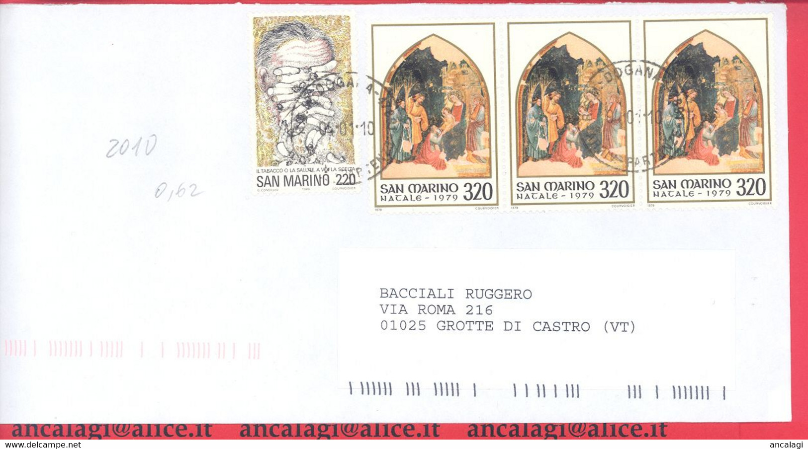 SAN MARINO 2010 - St.Post.081 - Busta Ordinaria "NATALE '79" - Vedi Descrizione - - Lettres & Documents