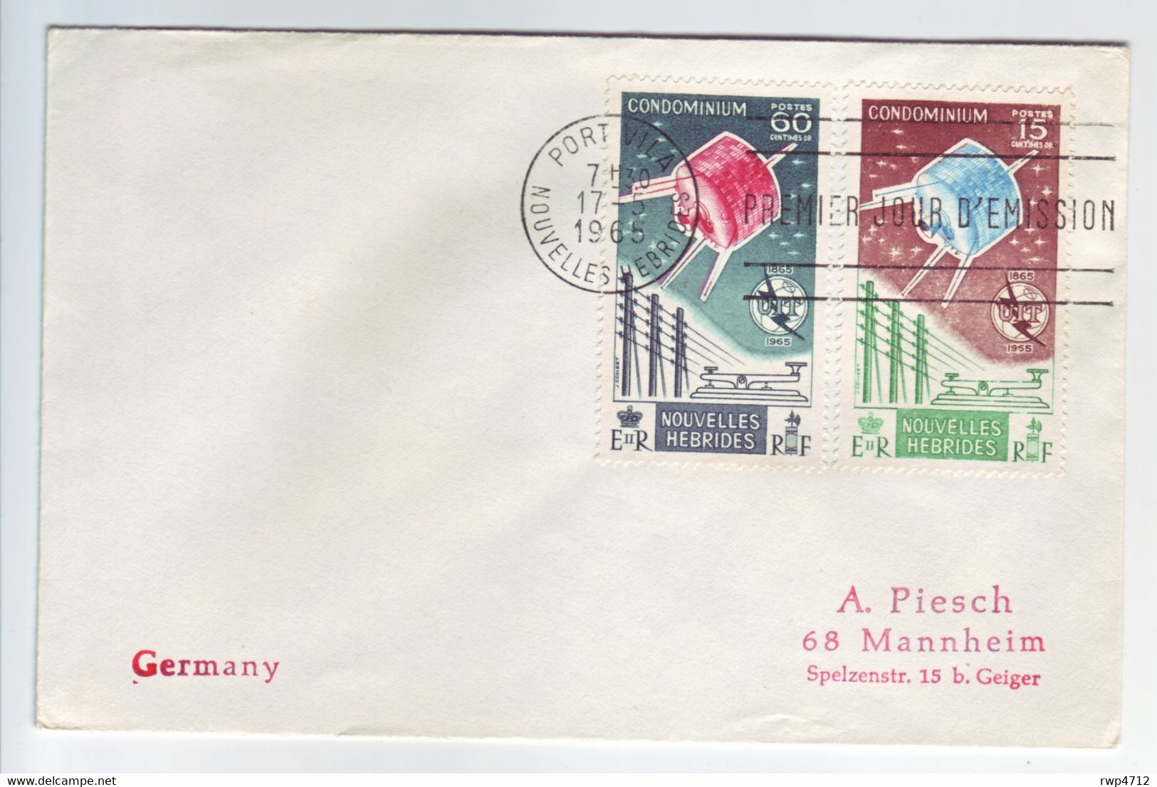 NOUVELLES HEBRIDES   FDC  Mi.-Nr. 210-11  1965  UIT  ITU - Brieven En Documenten