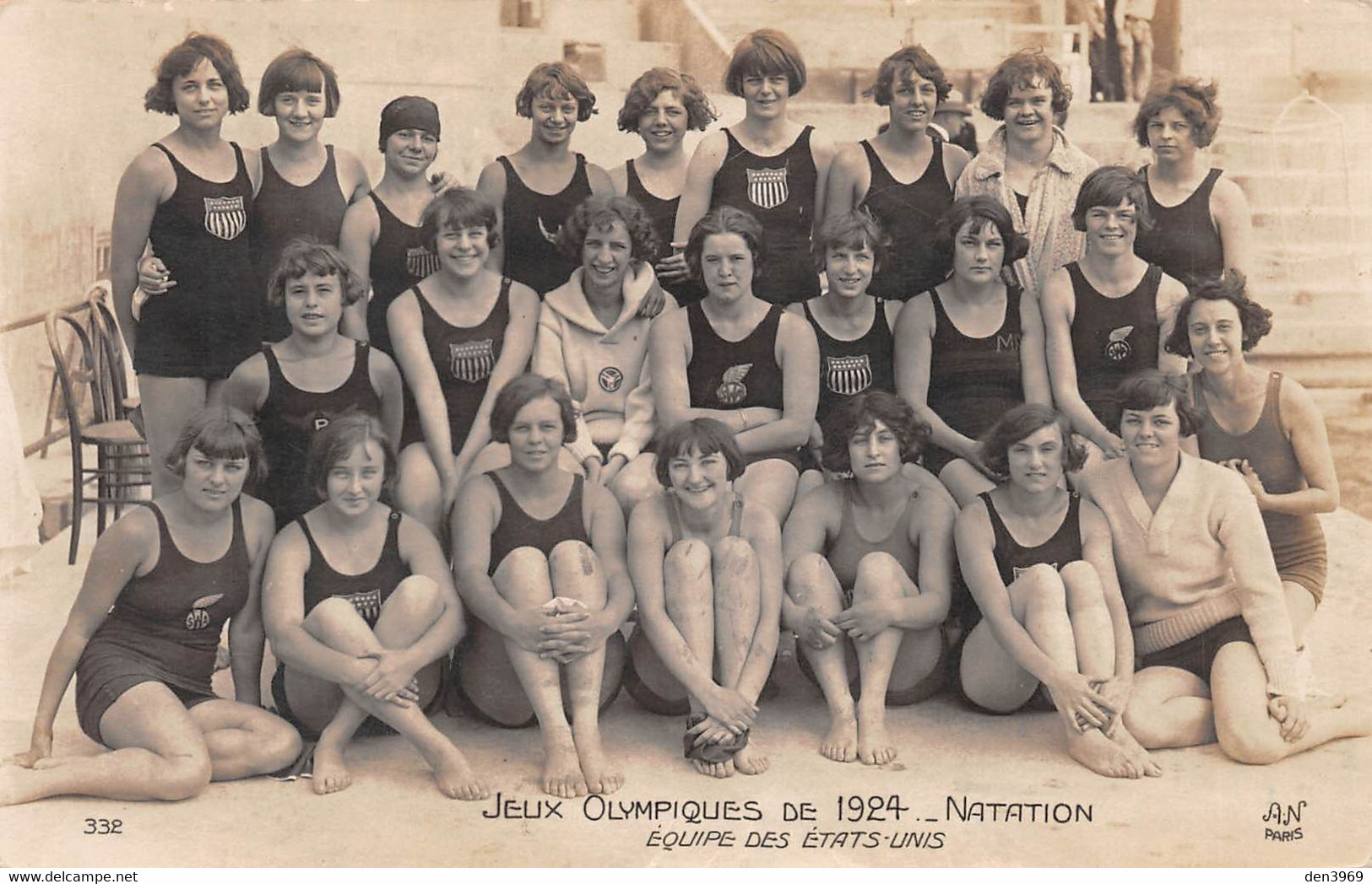 Jeux OLYMPIQUES De 1924 - Natation - Equipe Féminine Des Etats-Unis - Voyagé 1924 (voir Les 2 Scans) - Olympic Games