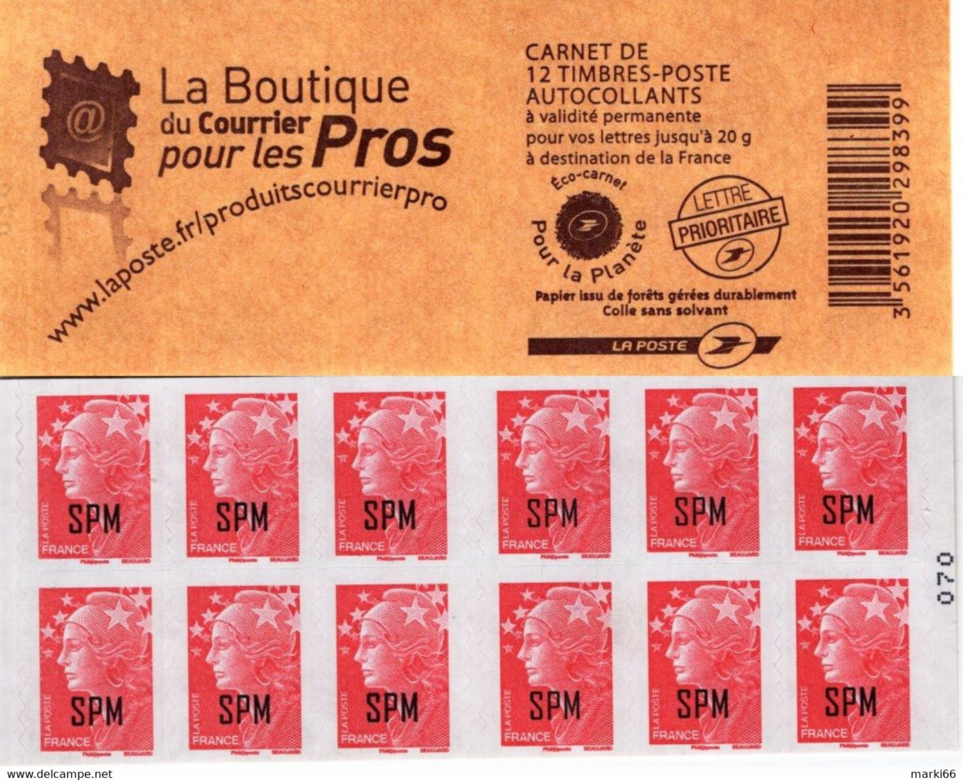 St. Pierre & Miquelon - 2008 -  Marianne (Beaujard) - Mint Self-adhesive Stamp Booklet - Cuadernillos