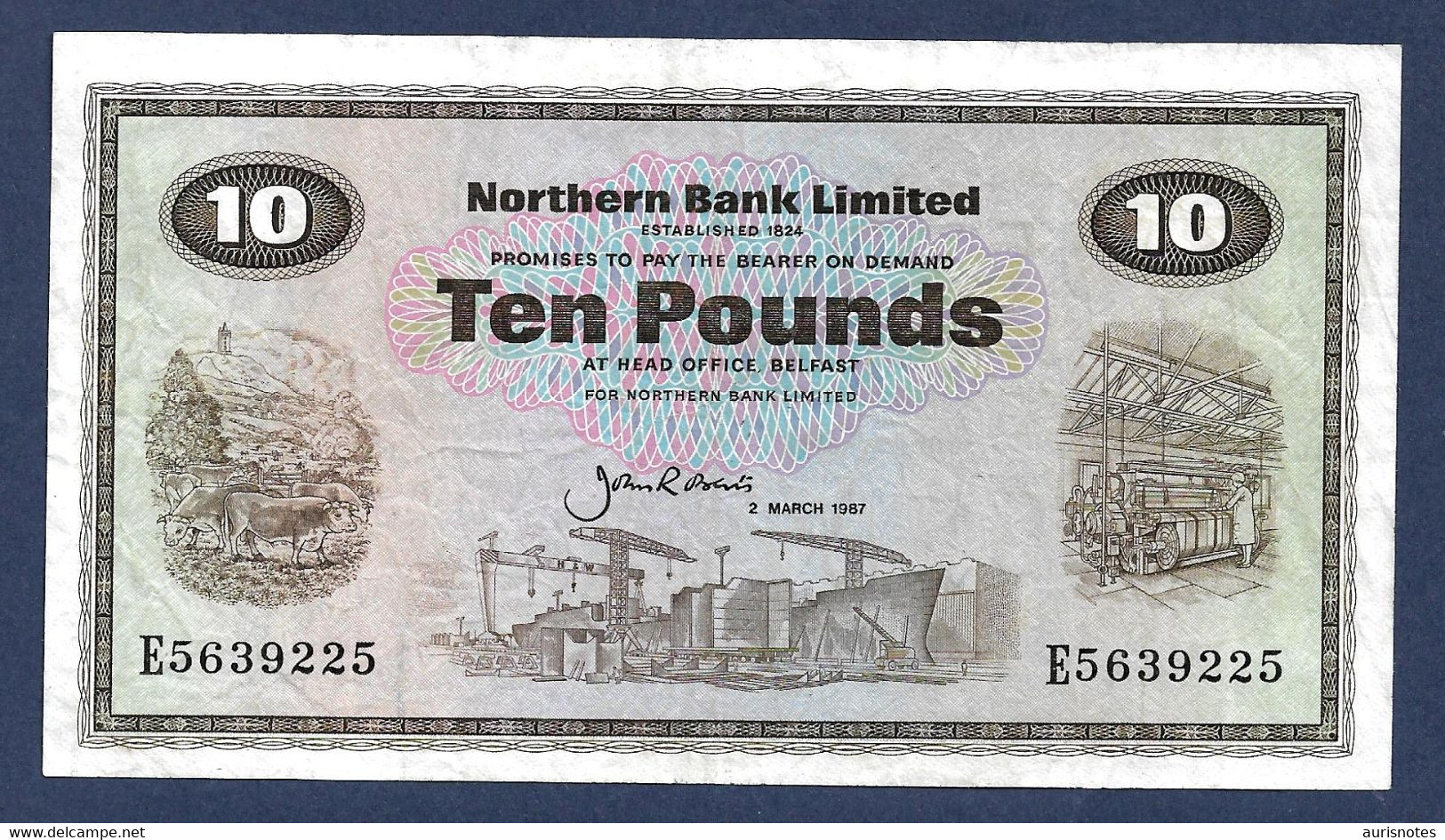 Northern Ireland 10 Pounds 1987 P189e VF+ - 10 Ponden