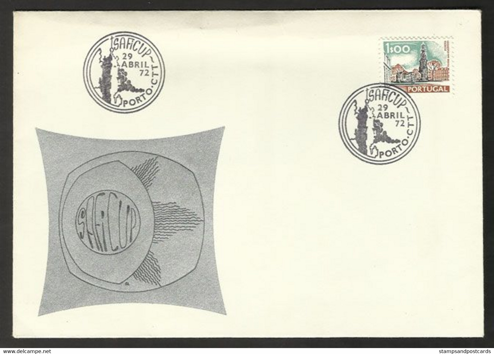 Portugal Cachet Commémoratif Saficup 1972 Tour Dos Clerigos Porto Event Postmark Clerigos Tour Oporto - Flammes & Oblitérations