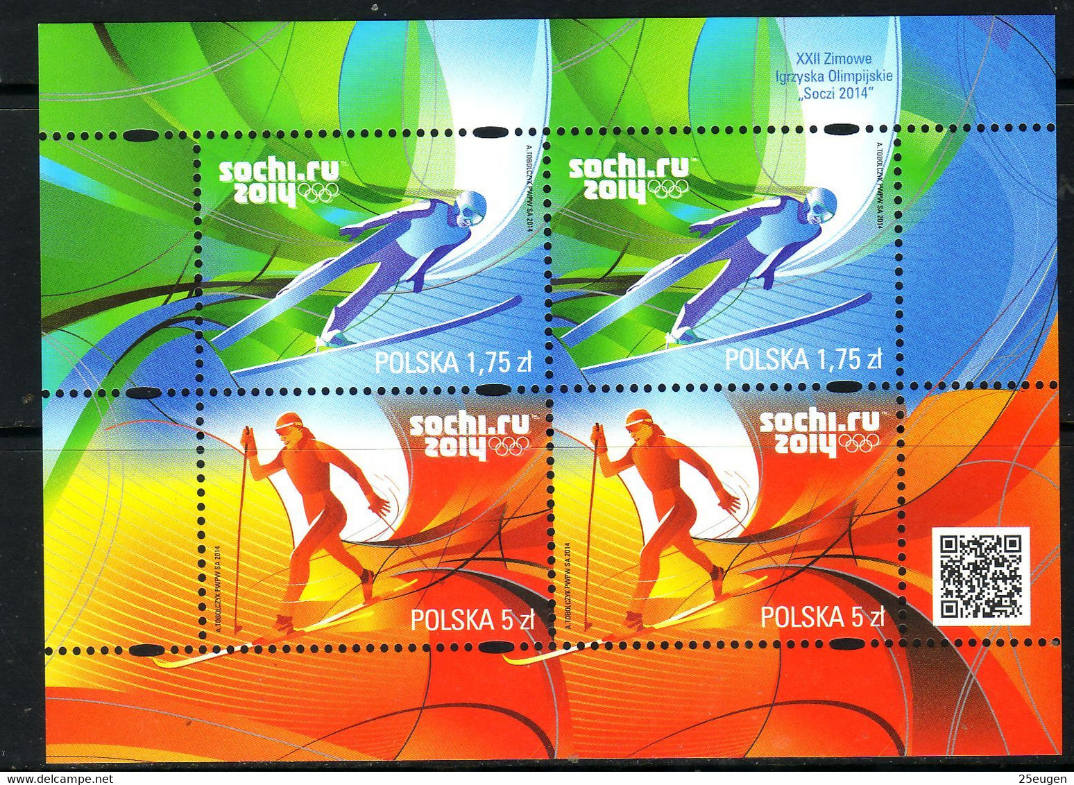 POLAND 2014 Michel No 4658 - 4659 Klbg  MNH - Winter 2014: Sochi