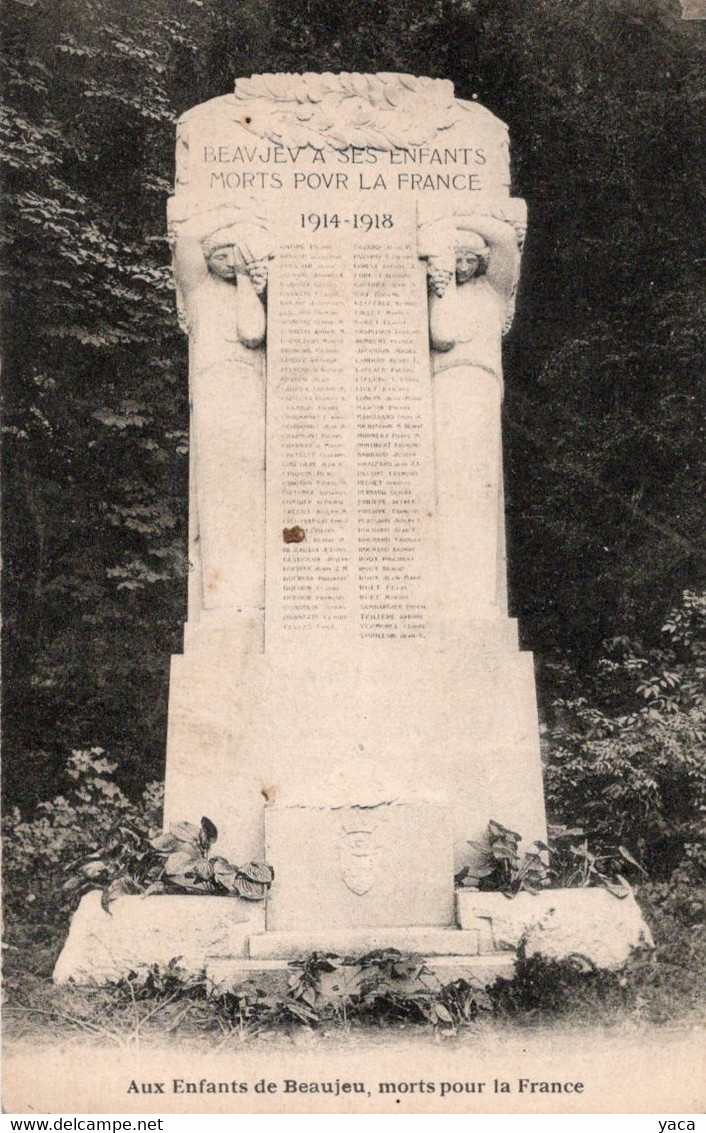 Beaujeu Monument  Aux Morts Guerre 1914 1918  Militaire   Ode 10 Août 1914 F Sivignon Poème - Monuments Aux Morts