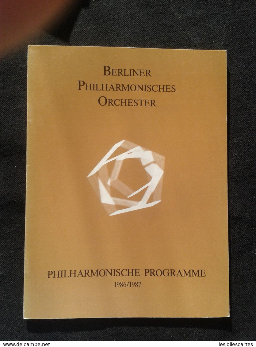 NEITHARD RESA ALTO VIOLA KURT MASUR CONDUCTOR DIRIGENT BERLINER PHILHARMONISCHES ORCHESTER CONCERT PROGRAMME PROGRAM - Programme