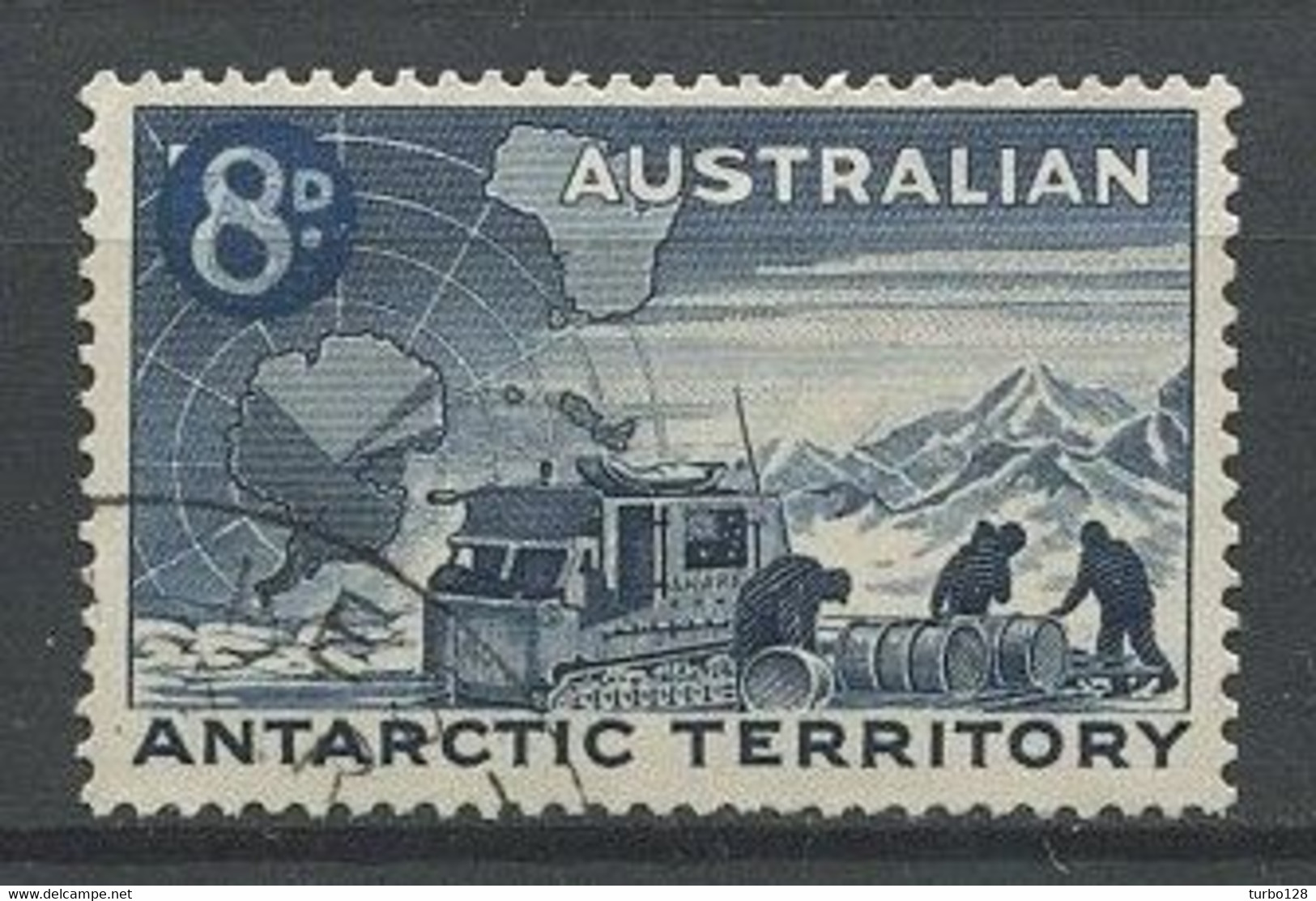 ANTARCTIQUE AAT 1959 N° 3 Oblitéré Used Sperbe C 3.50 € Tracteur Weazel Et Carte De L'Antarctique Car - Oblitérés