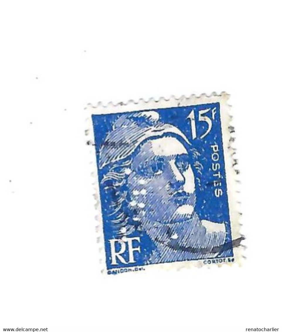 Perforés (perfin)  Sur Marianne De Gandon. - Used Stamps