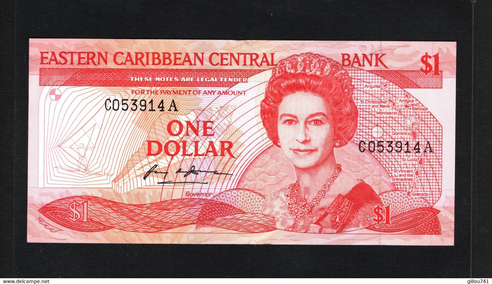 Etats Des Caraïbes De L'Est, Queen Elisabeth II, 1 Dollar, Antigua - "A" Suffix - Ostkaribik