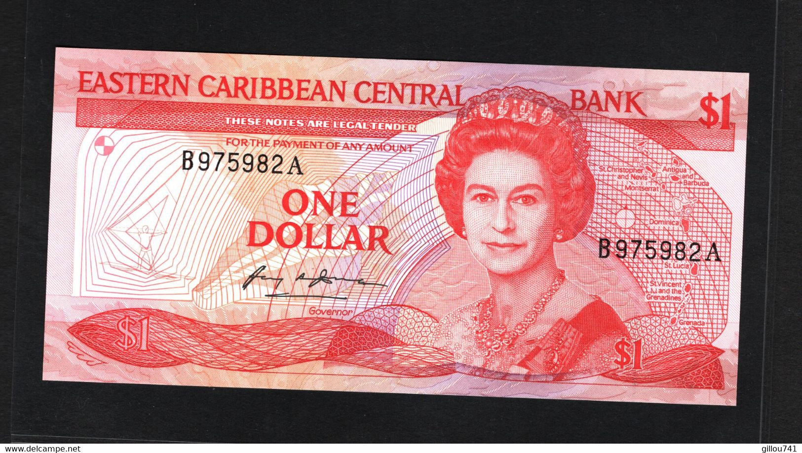 Etats Des Caraïbes De L'Est, Queen Elisabeth II, 1 Dollar, Antigua - "A" Suffix - Caraïbes Orientales