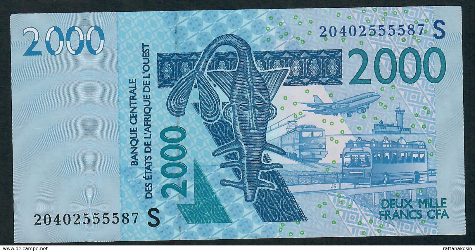 W.A.S. GUINEA BISSAU P916St 2000 FRANCS (20)20    VF  NO P.h. - États D'Afrique De L'Ouest