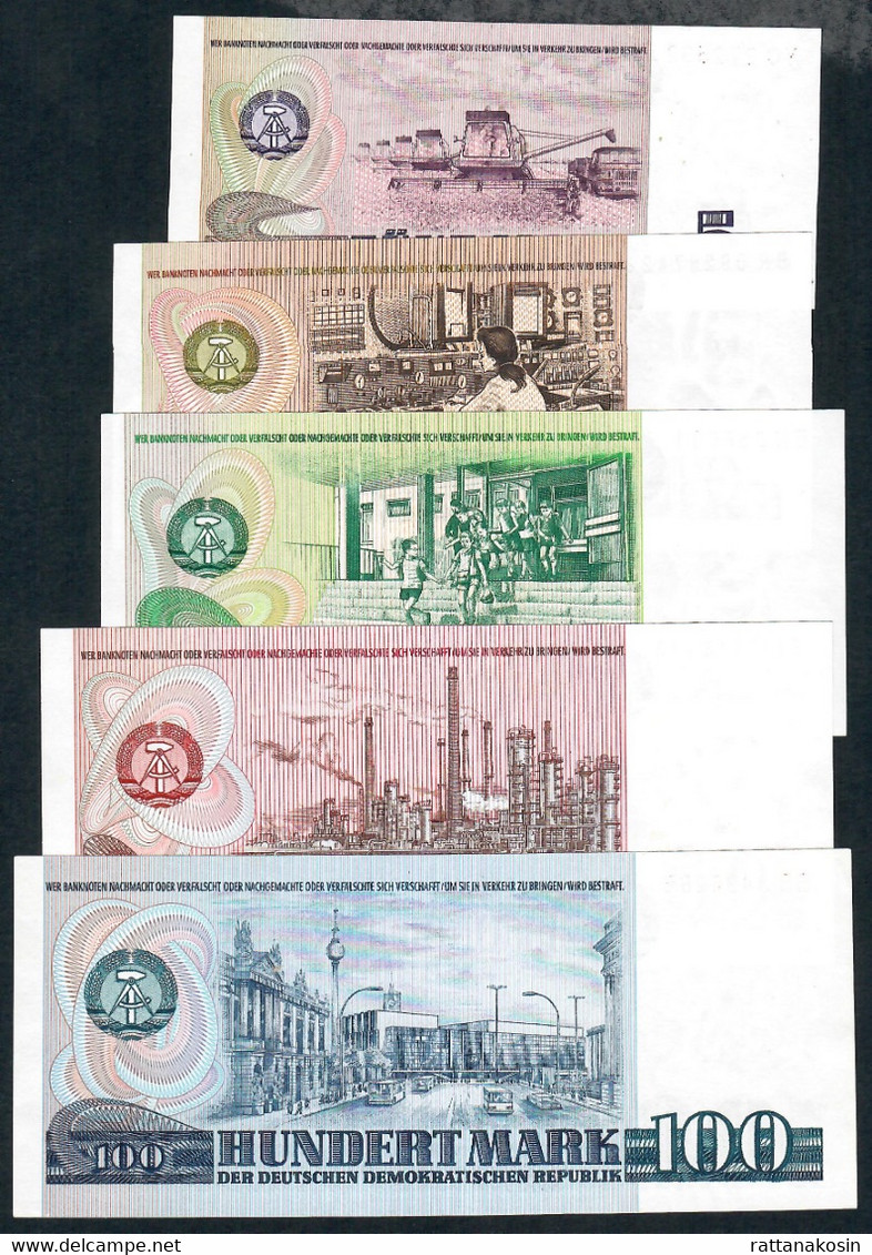 G.D.R. = R.D.A. P27-31  5,10,20,50,100 DM 1971-75    SET     UNC. - Other & Unclassified