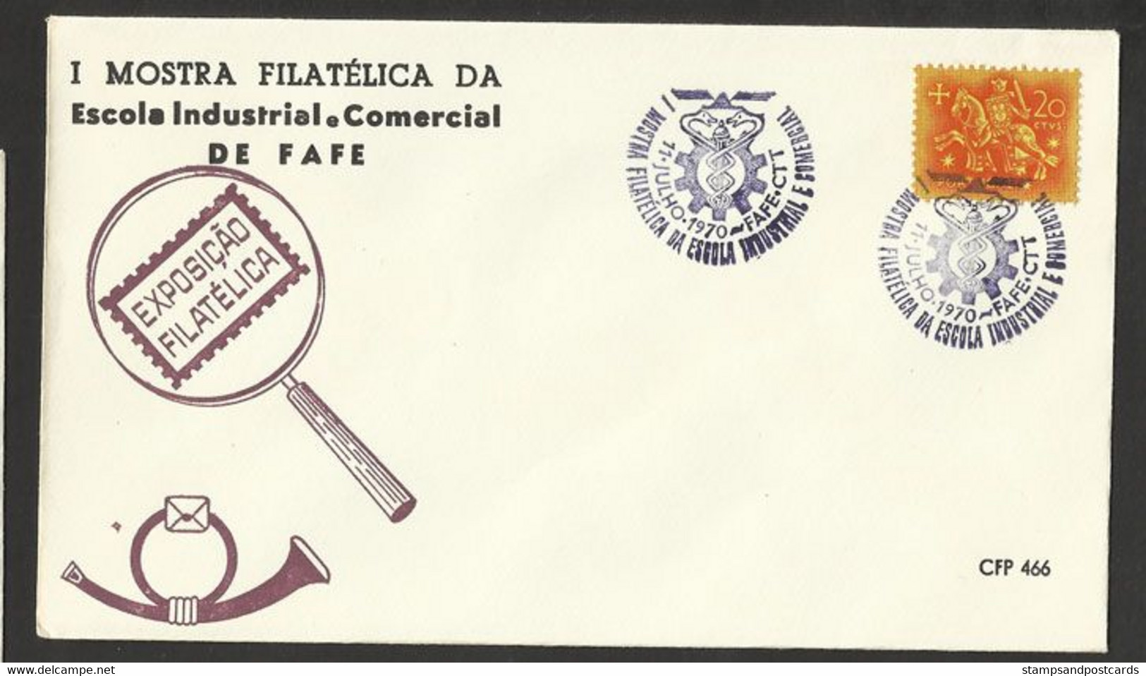 Portugal Cachet Commémoratif  Expo Philatelique école Commerciale Et Industrielle Fafe 1970 Event Pmk Philatelic Expo - Flammes & Oblitérations