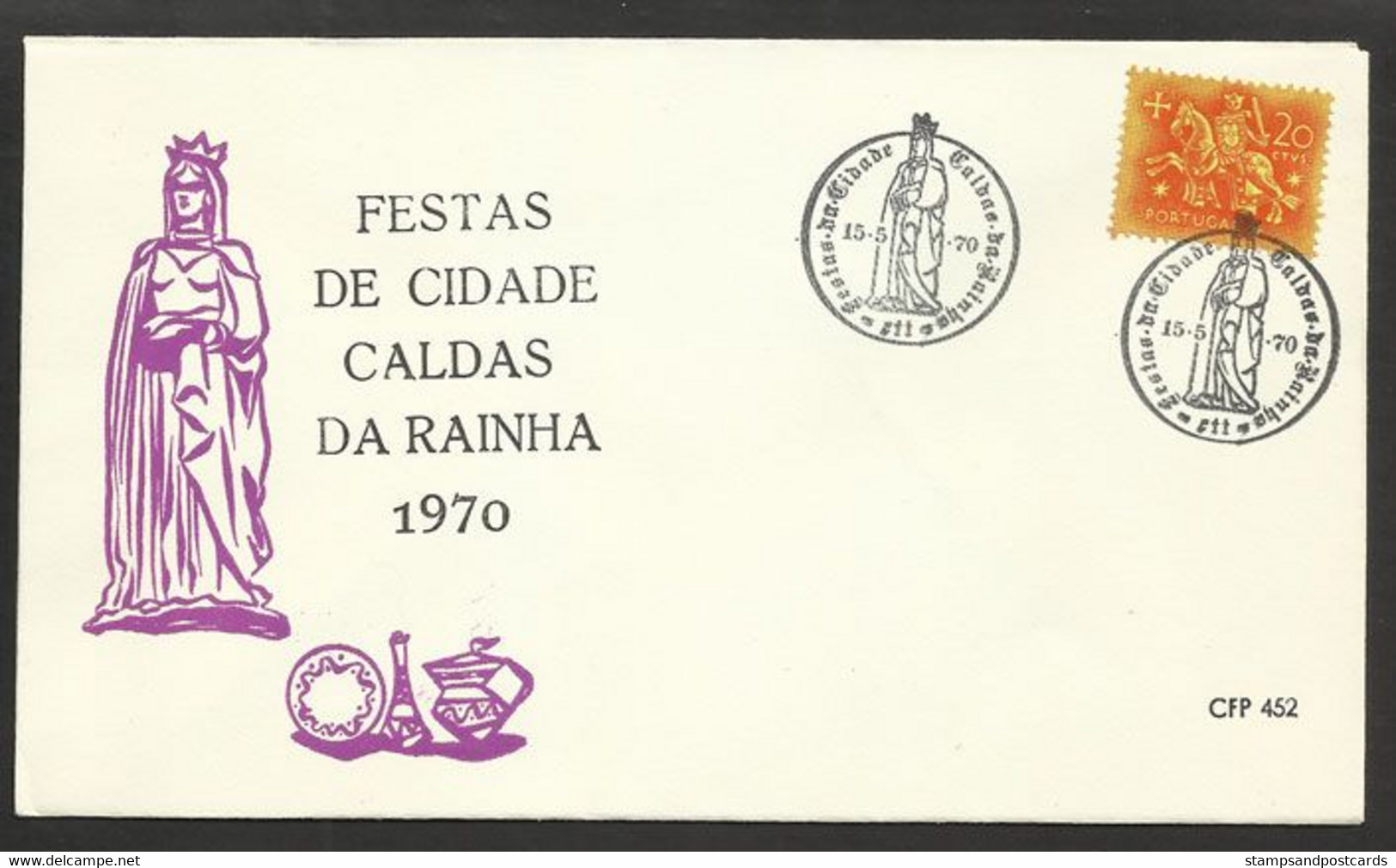 Portugal Cachet Commemoratif Fête De La Ville Caldas Da Rainha 1970 Event Postmark - Flammes & Oblitérations