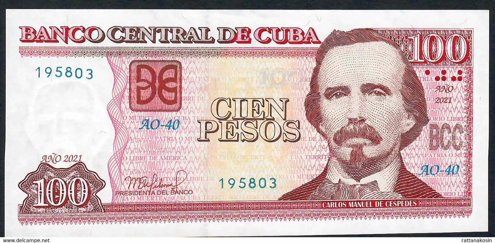CUBA P129l 100 PESOS 2021 #AO-40      UNC. - Cuba