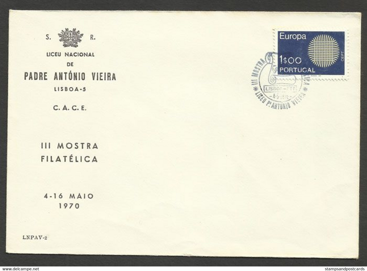 Portugal Cachet Commémoratif  Expo Philatelique École Père António Vieira 1970 Event Postmark School Philatelic Expo - Postal Logo & Postmarks