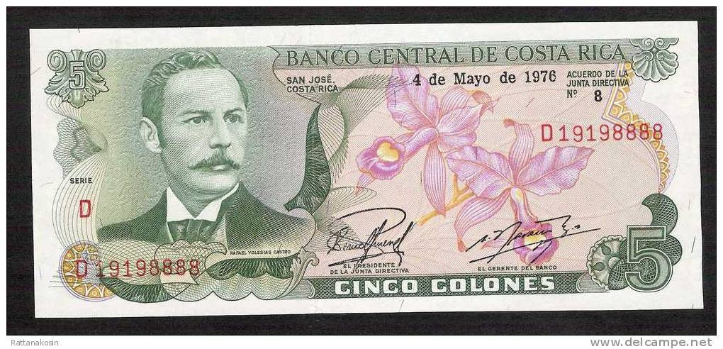 COSTA RICA  P236c  5  COLONES   1976    UNC. - Costa Rica