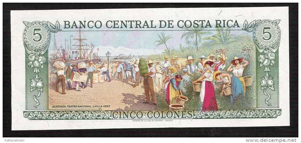 COSTA RICA  P236c  5  COLONES   1976    UNC. - Costa Rica