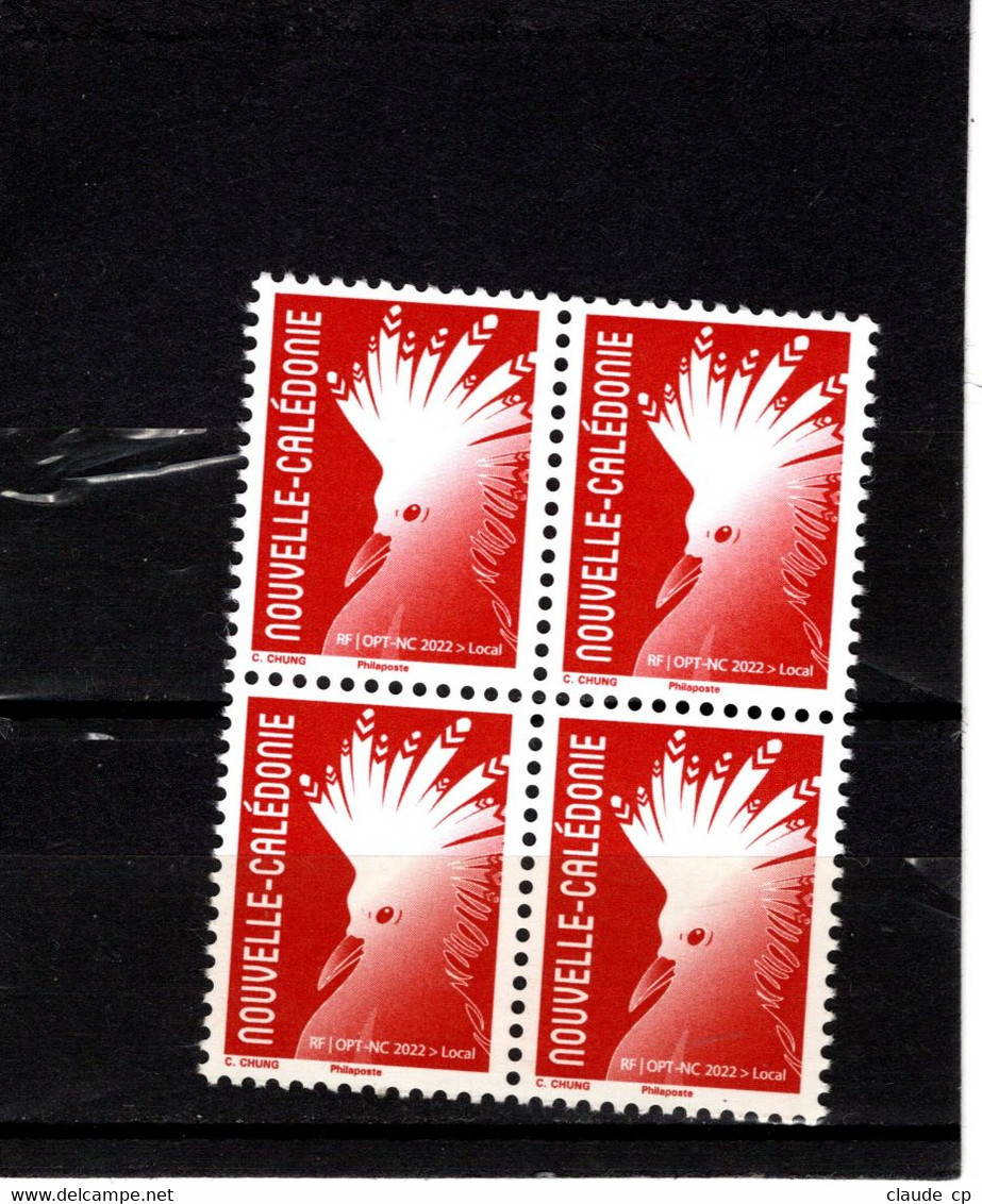 Nouvelle-Calédonie  Bloc De 4 TVP Local Rouge **  N° Y& T  Xx  C.CHUNG /Philaposte / 2022 - Unused Stamps