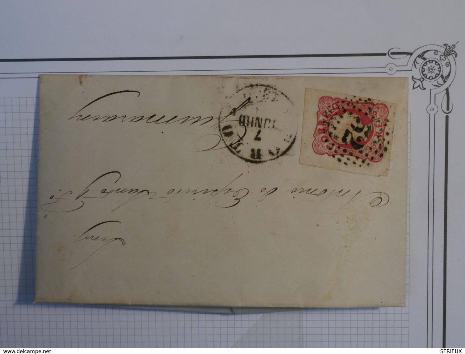 BN1  PORTUGAL BELLE LETTRE  RR  7 JUN.1860  PORTO A GUIMANARY ? ++AFFRANCH.INTERESSANT++ + - Lettres & Documents