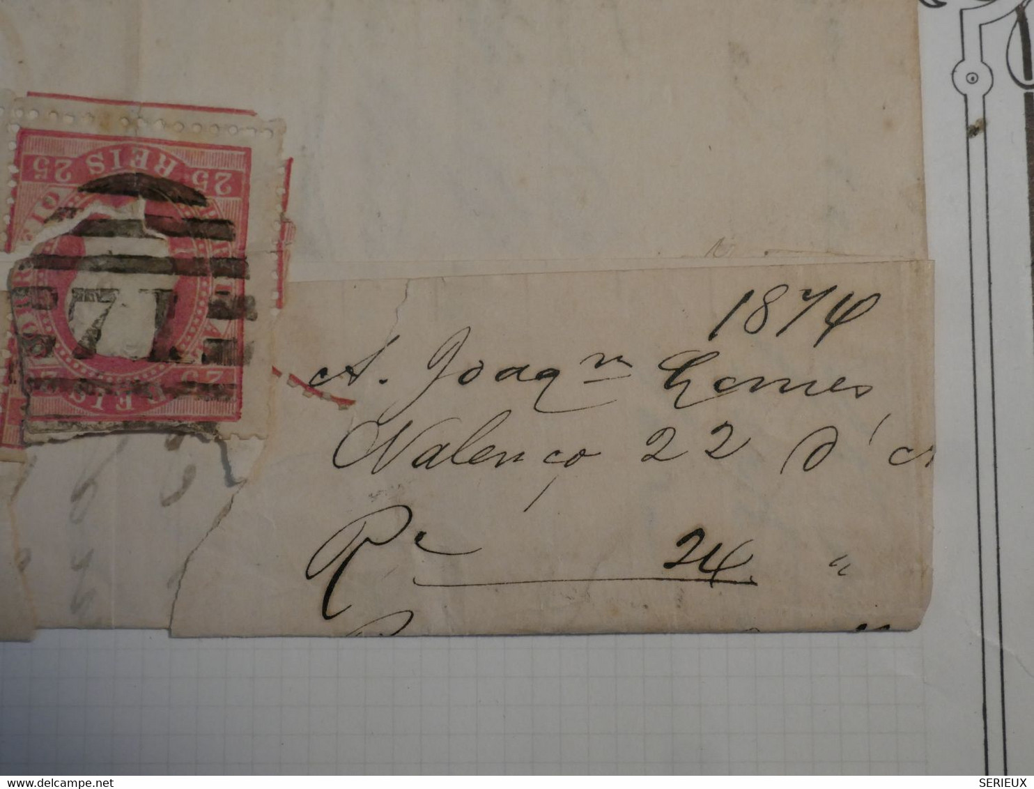 BN1  PORTUGAL BELLE LETTRE  RR  1874 PETIT BUREAU  VALENCA A PORTO  +AFFRANCH. BLEU INTERESSANT++ + - Briefe U. Dokumente