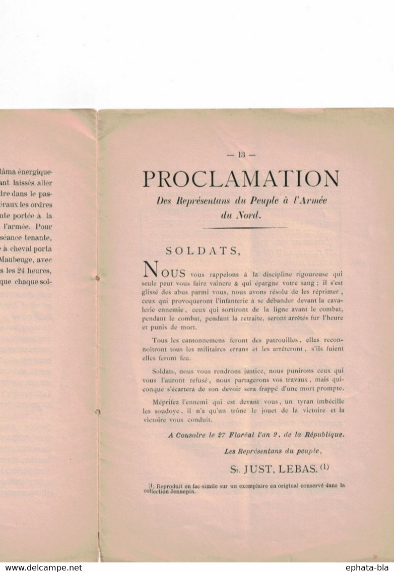 Cousolre. Evénemant Militaires 16 Mai 1794. A. Jennepin - Non Classificati