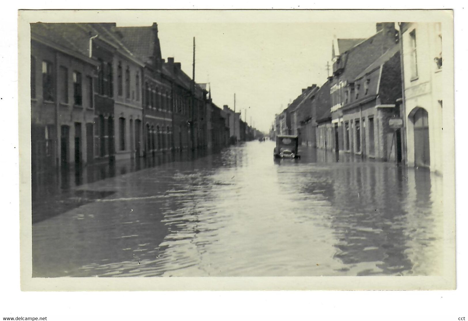 Roeselare   FOTOKAART  Overstroming 1925   Diksmuidesteenweg - Röselare