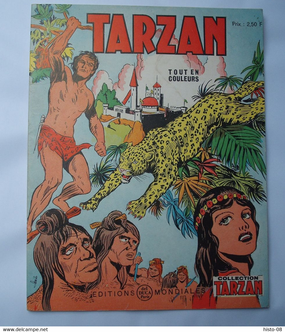 BD : TARZAN . 1972 . TARZAN .... EDGAR RICE BURROUGHS . .. COLLECTION TARZAN  - EDITIONS MONDIALES  DEL DUCA PARIS - Tarzan