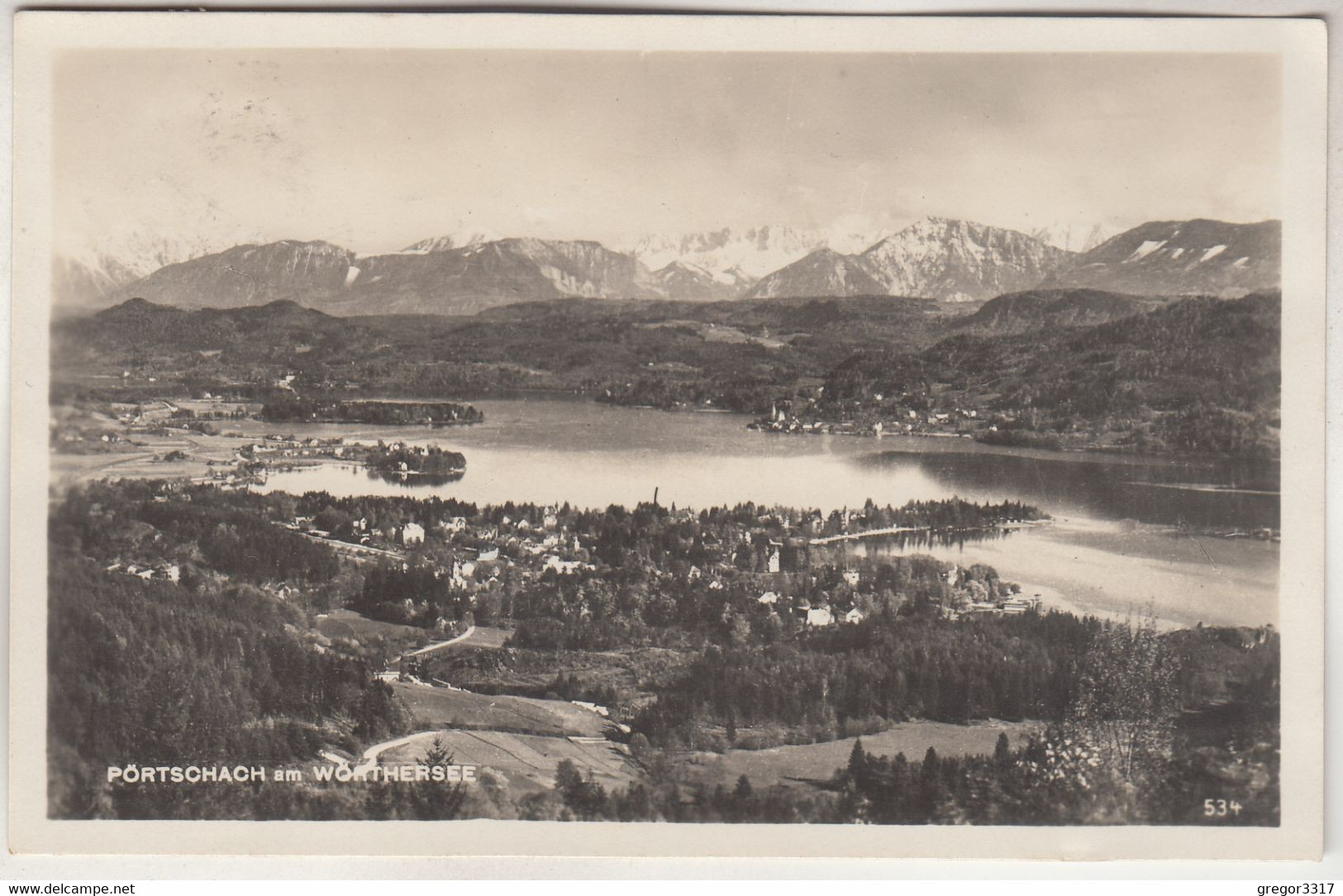 C3887) PÖRTSCHACH Am Wörthersee - Straße Richtung Ort Mit Blick über See U. Pritschitz 1929 - Pörtschach