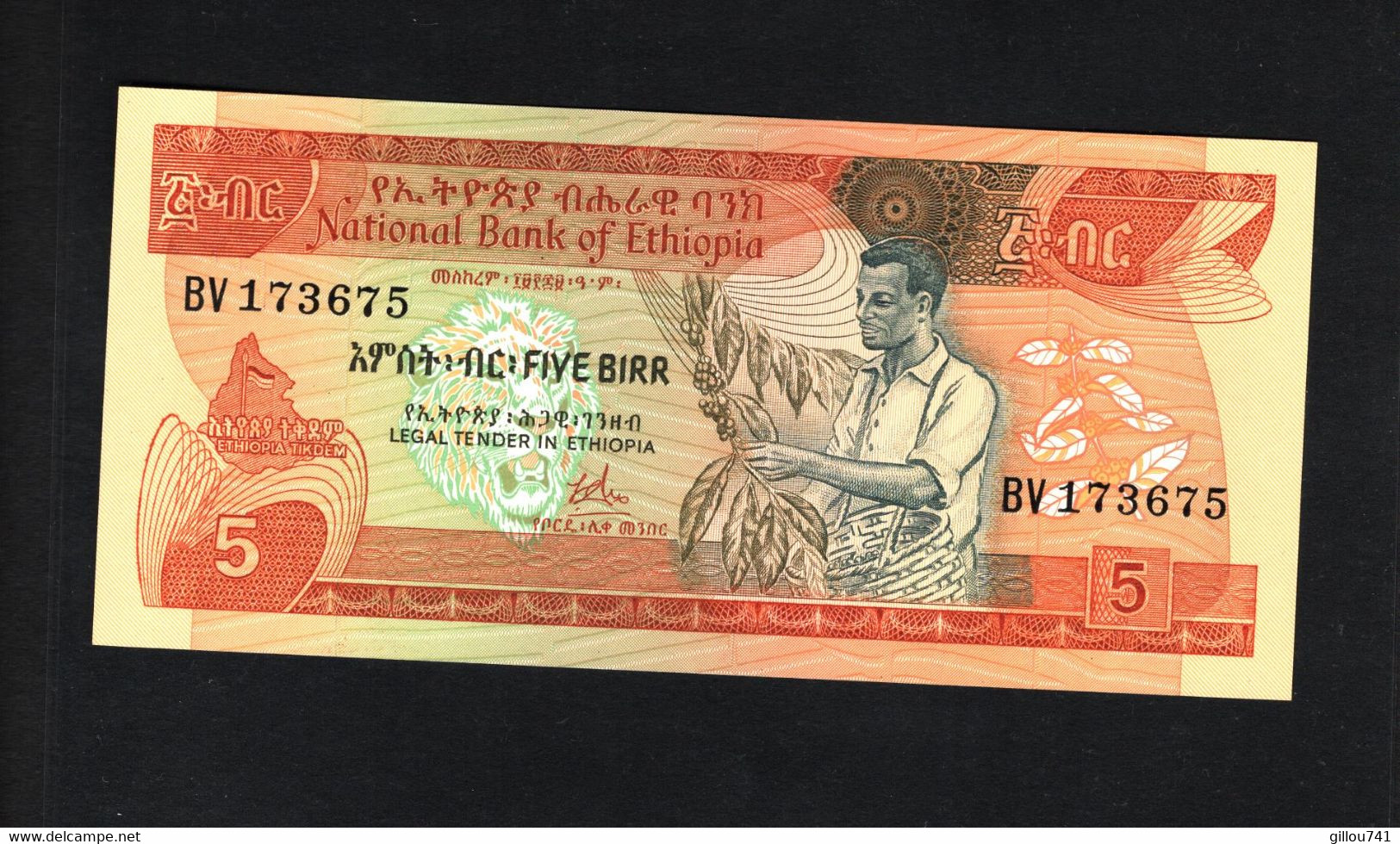 Ethiopie, 5 Birr, EE 1969 (1991) Issue - Etiopia