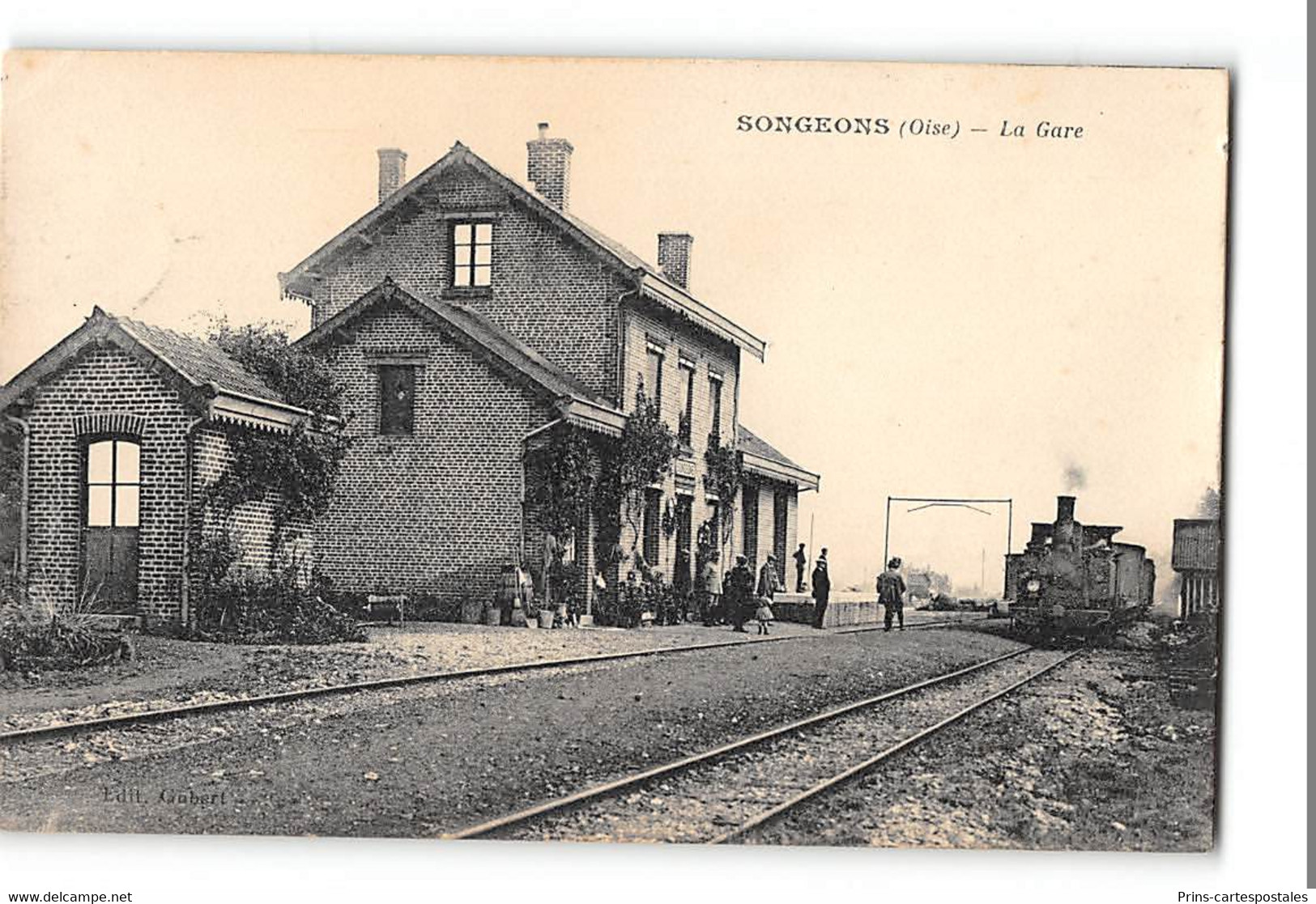 CPA 60 Songeons La Gare Et Le Train Tramway - Songeons