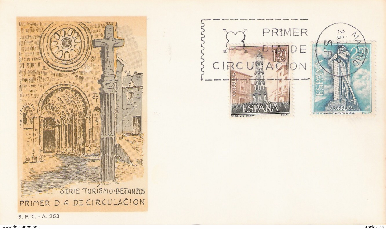 FDC - SERIE TURISTICA - AÑO 1967 - Nº EDIFIL 1804-06 - FDC