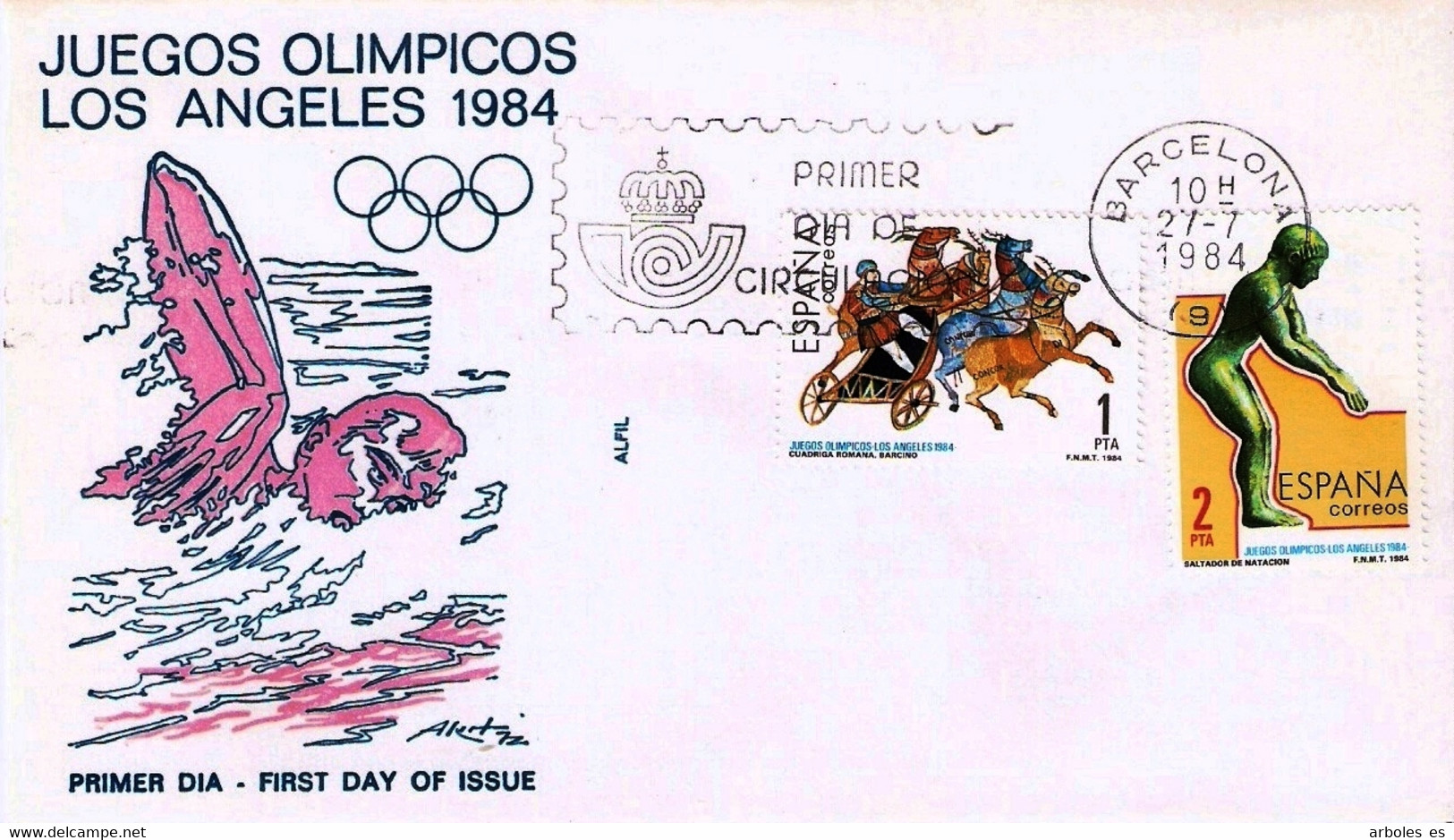 FDC - JJ.OO.LOS ANGELES - AÑO 1984 - Nº EDIFIL 2768-69 - FDC