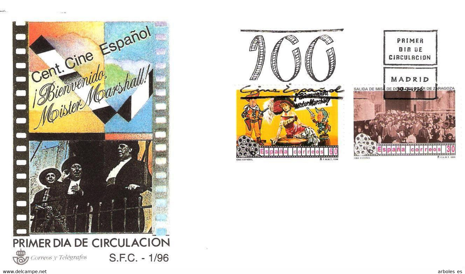 FDC - CINE ESPAÑOL - AÑO 1996 - Nº EDIFIL 3406-07 - FDC