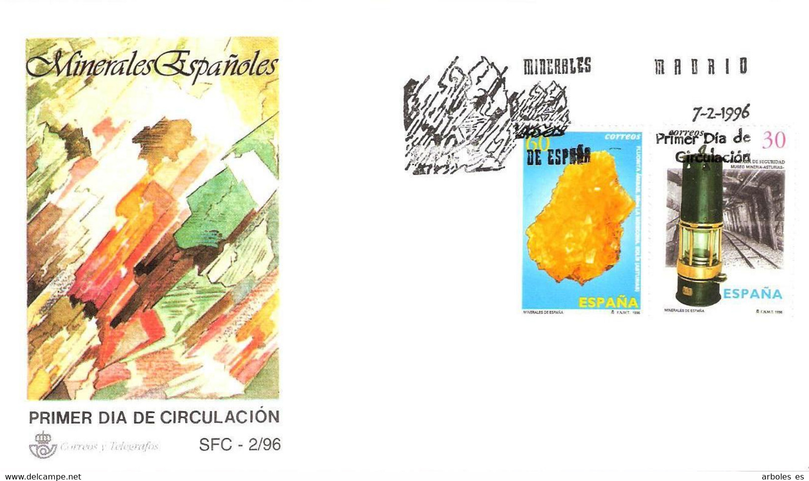 FDC - MINERALES - AÑO 1996 - Nº EDIFIL 3408-09 - FDC