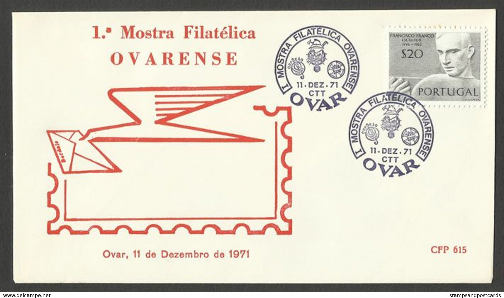 Portugal Cachet Commémoratif  Expo Philatelique Ovar 1971 Event Postmark Stamp Expo - Postal Logo & Postmarks