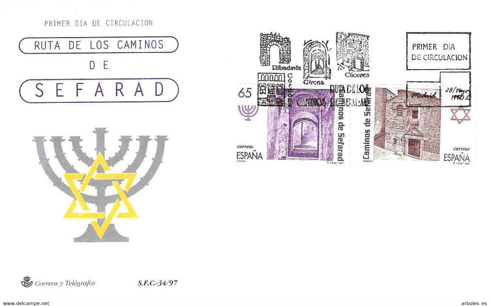 FDC - CAMINOS SAFARAD - AÑO 1997 - Nº EDIFIL 3522-23 - FDC