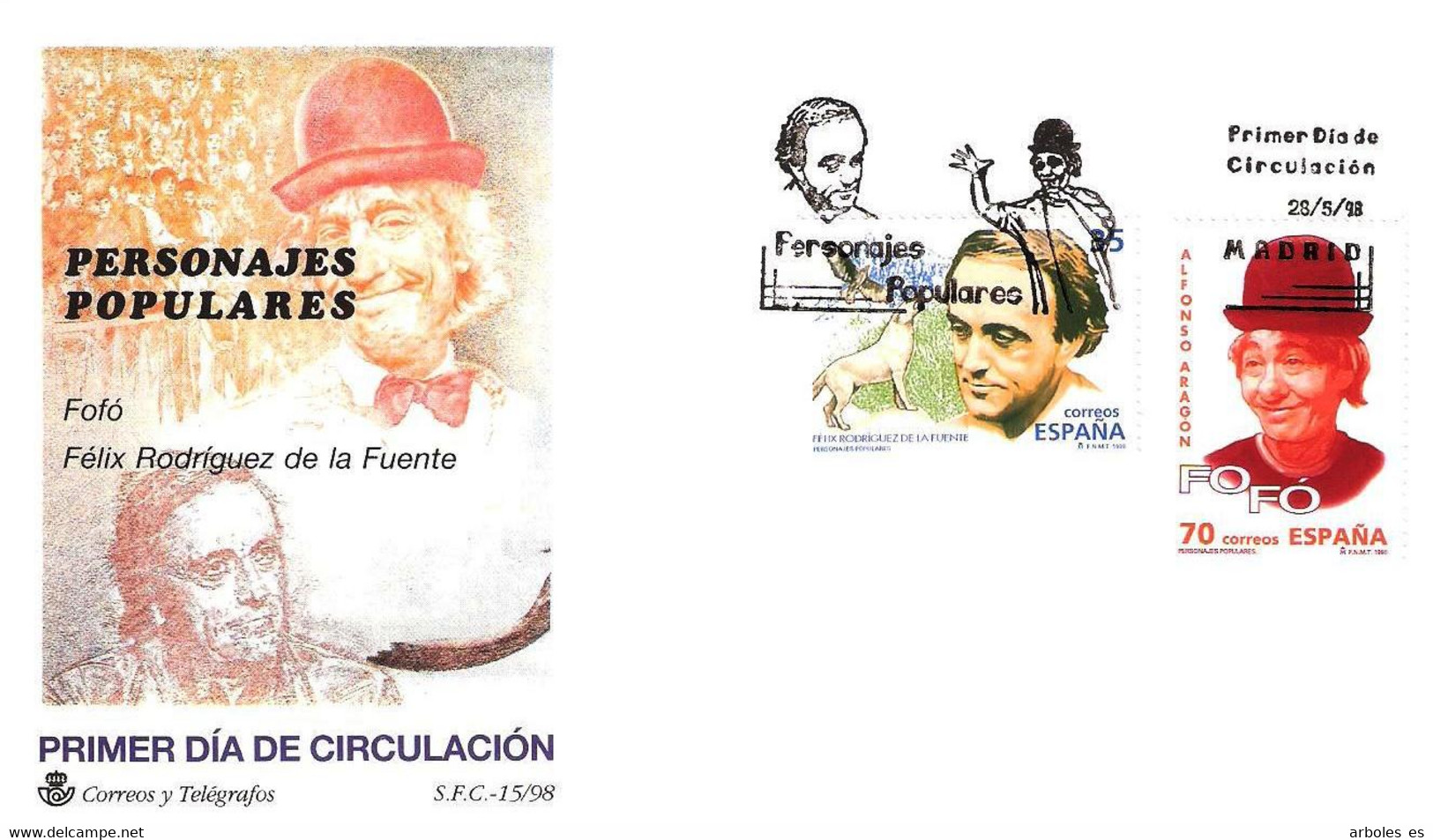 FDC - PERSONAJES ESPAÑOLES - AÑO 1998 - Nº EDIFIL 3546-47 - FDC