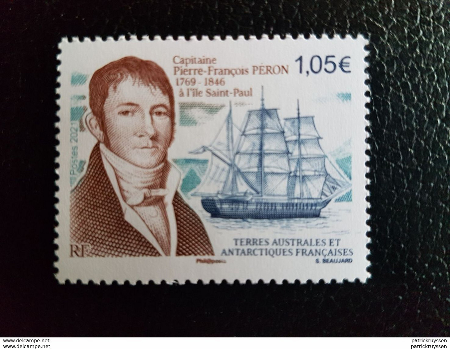 Fsat 2021 Taaf Antarctic Capitaine Pierre François Peron Ile Saint Paul 1v Mnh - Unused Stamps