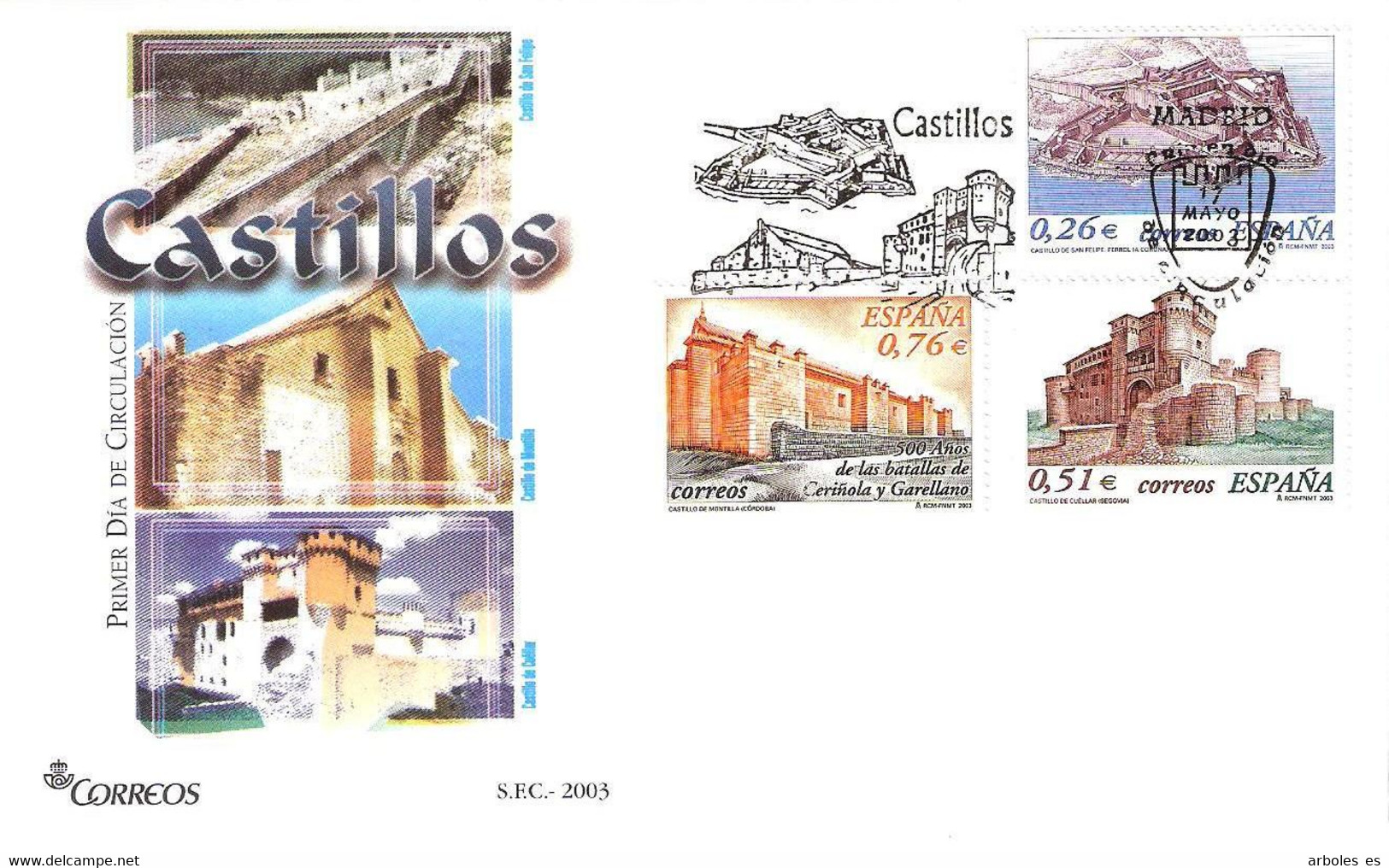 FDC - CASTILLOS - AÑO 2003 - Nº EDIFIL 3986-88 - FDC