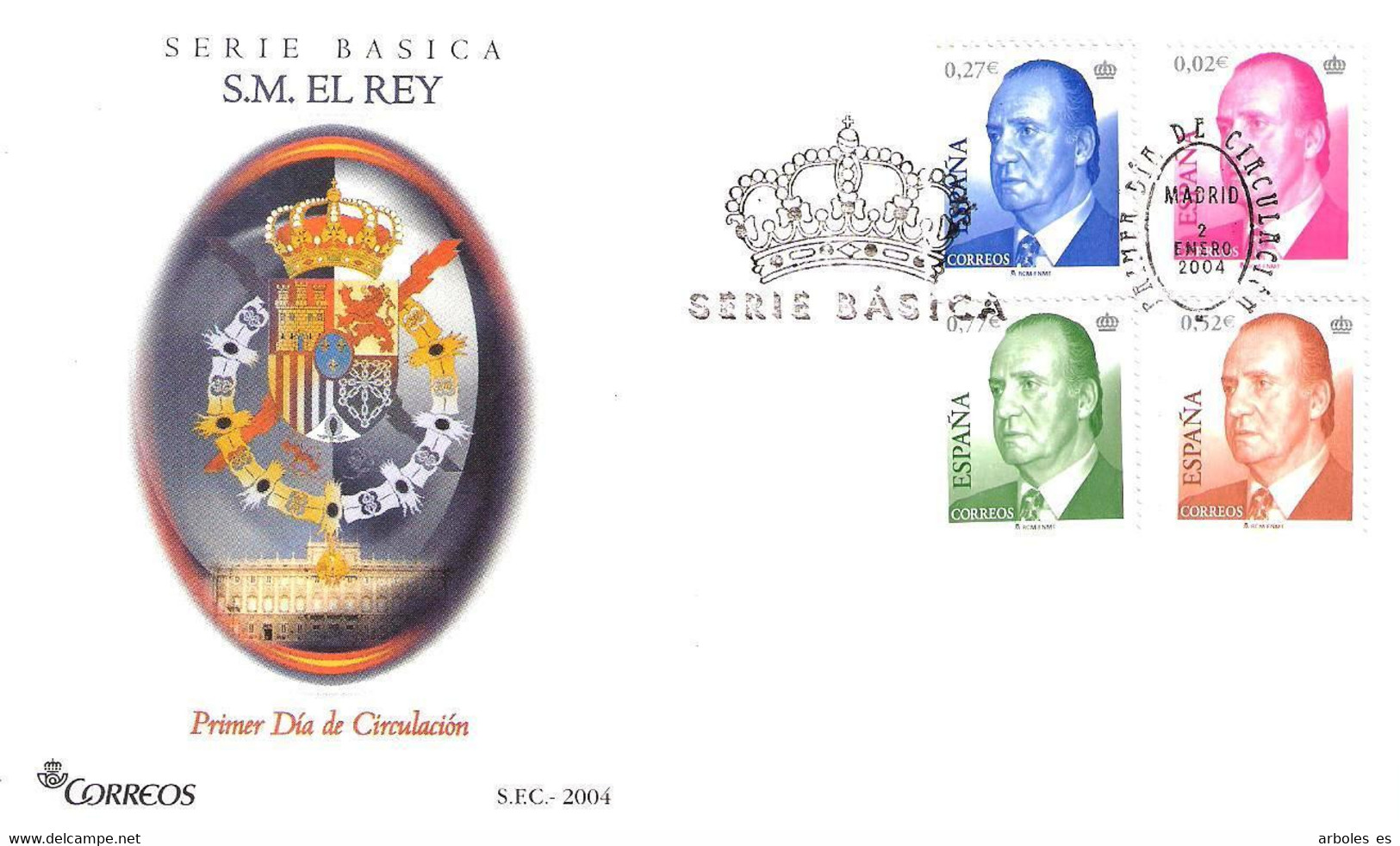 FDC - JUAN CARLOS I - AÑO 2004 - Nº EDIFIL 4048-51 - FDC