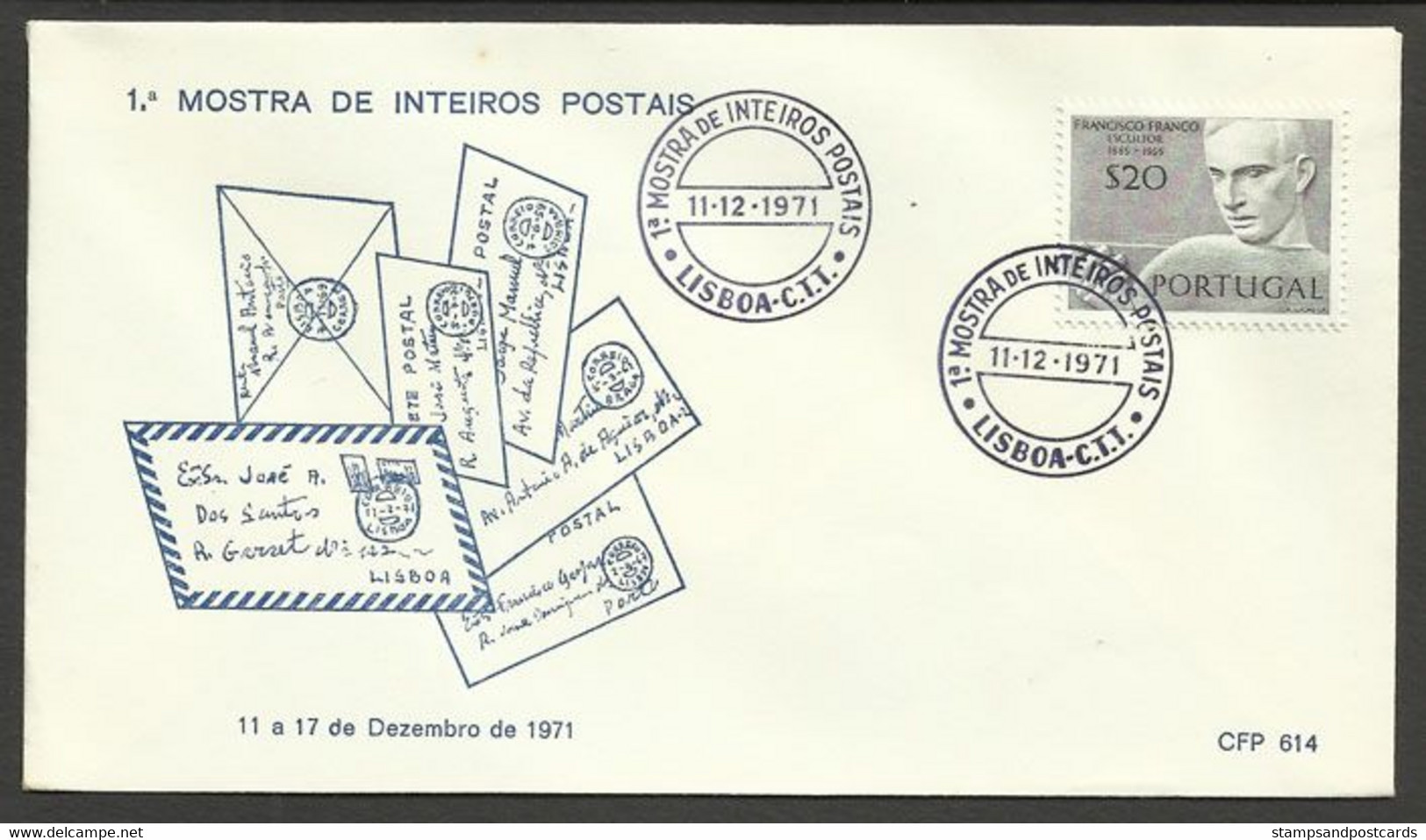 Portugal Cachet Commémoratif  Expo Entiers Postaux 1971 Event Pmk Postal Stationery Expo - Postal Logo & Postmarks