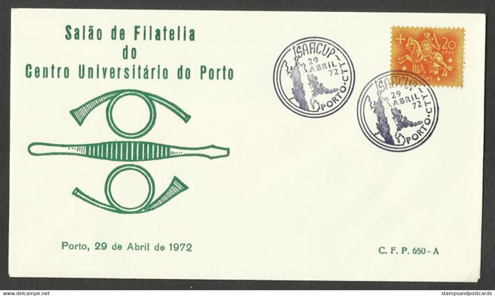 Portugal Cachet Commémoratif Saficup 1972 Tour Dos Clerigos Porto Event Postmark Clerigos Tour Oporto - Flammes & Oblitérations