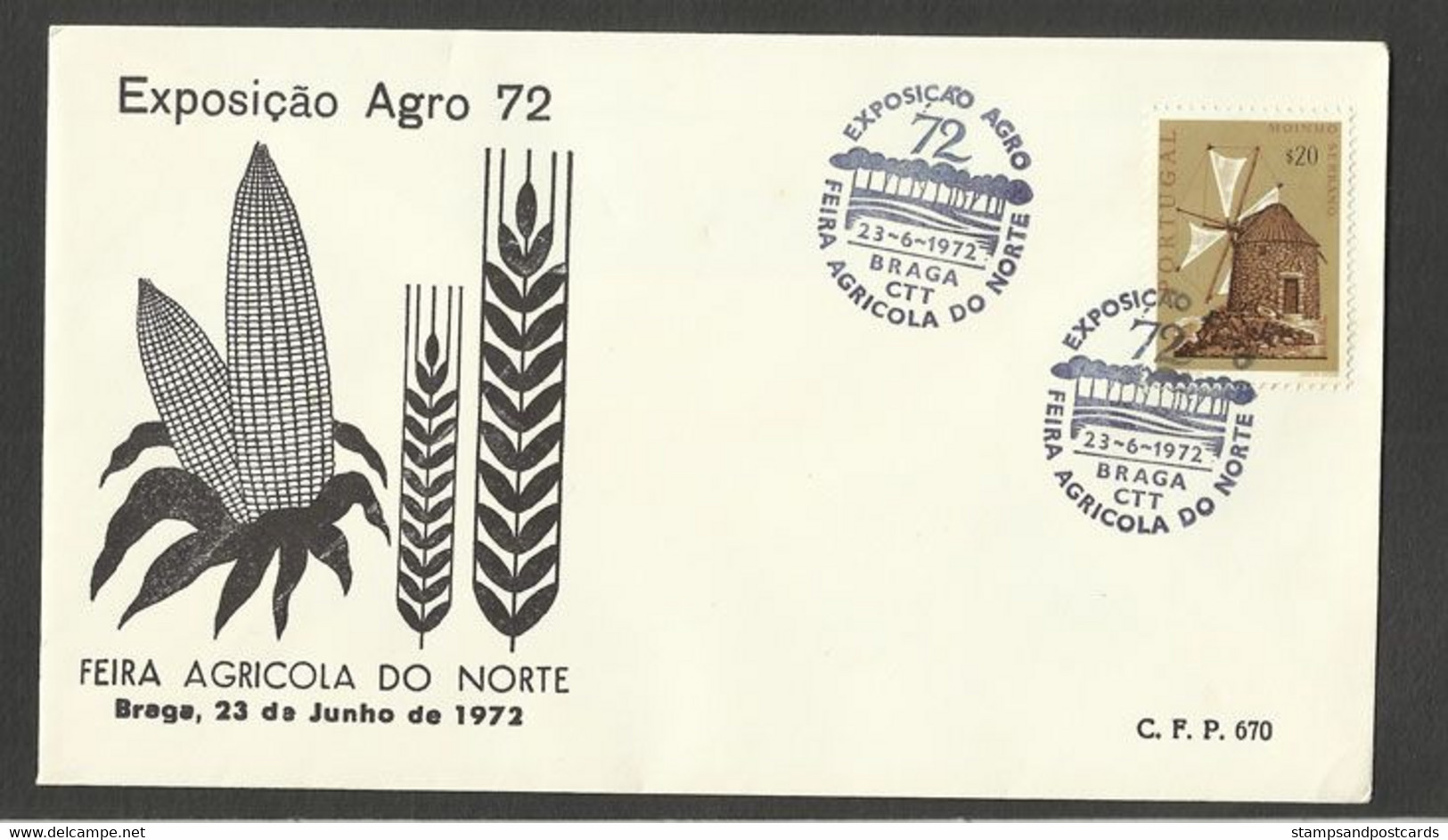 Portugal Cachet Commémoratif  Foire Agricole Braga 1972 Event Postmark Agricultural Fair - Maschinenstempel (Werbestempel)