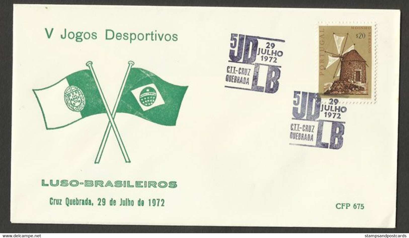 Portugal Cachet Commemoratif Jeux Sportives Portugal Brasil 1972 Event Postmark Sport Games Portugal Brazil - Postal Logo & Postmarks