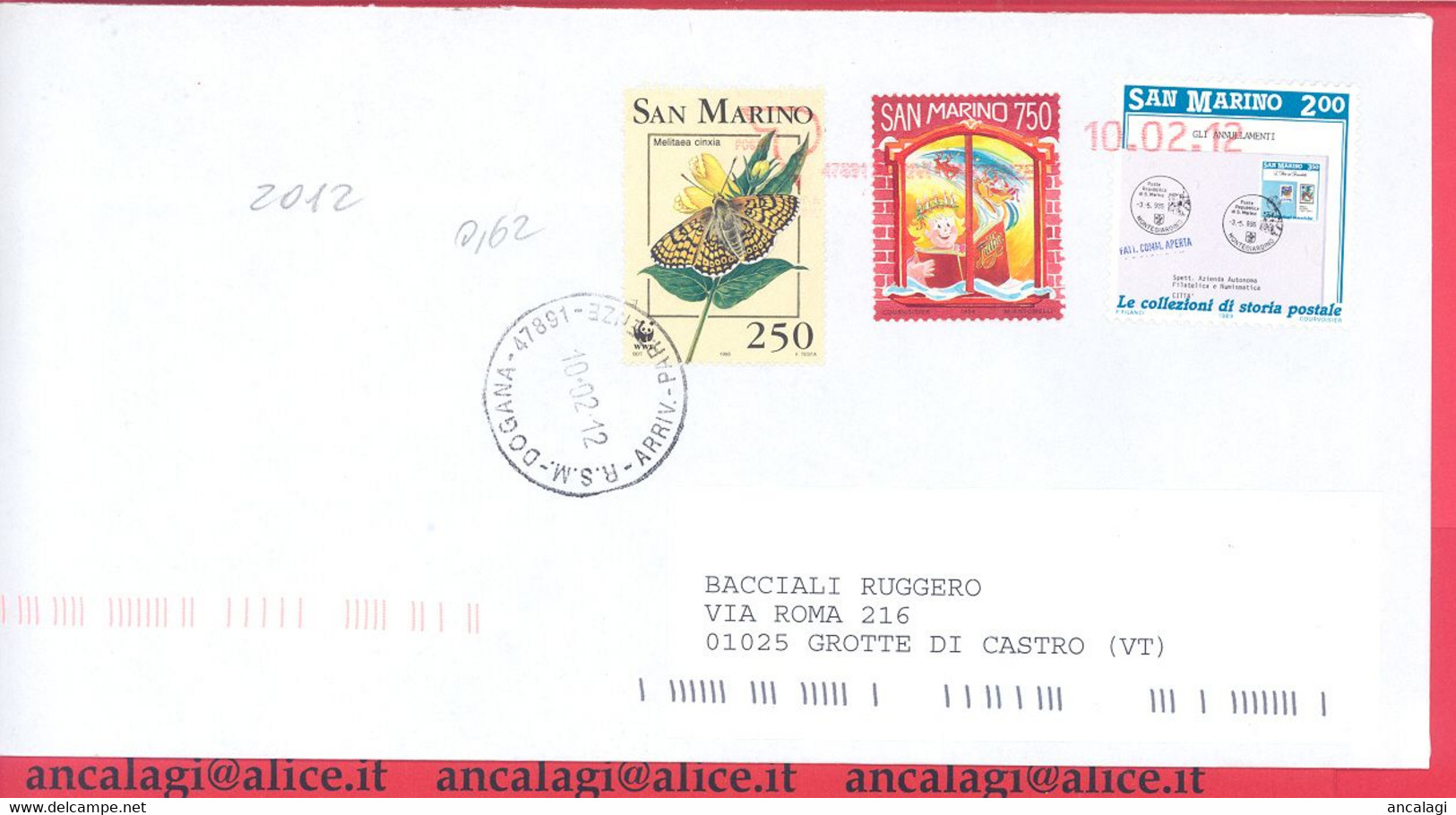 SAN MARINO 2012 - St.Post.085 - Busta Ordinaria "NATALE '96" - Vedi Descrizione - - Briefe U. Dokumente